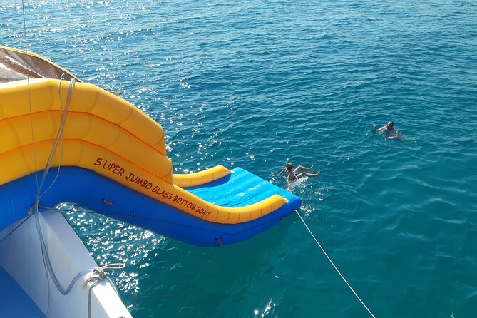 2.5 hour Glass Bottom Boat Trip, Snorkeling, Sliding and Fun - Stop 2: sponge story, reef viewing, and turtle season odds