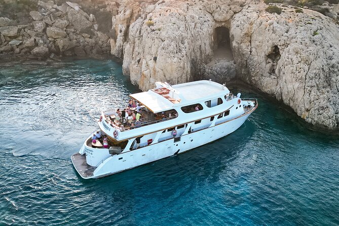 A Protaras Luxury Yacht Private Charter Experience - Cape Greco National Forest Park and pirate-cave views