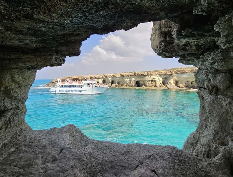 Ayia Napa: Blue Lagoon & Turtle Cruise with Optional Lunch - Jump-offs, sunbathing mattresses, and the onboard bar