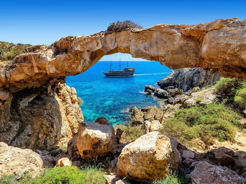 Sea arch on the Cape Greco coast, eastern Cyprus