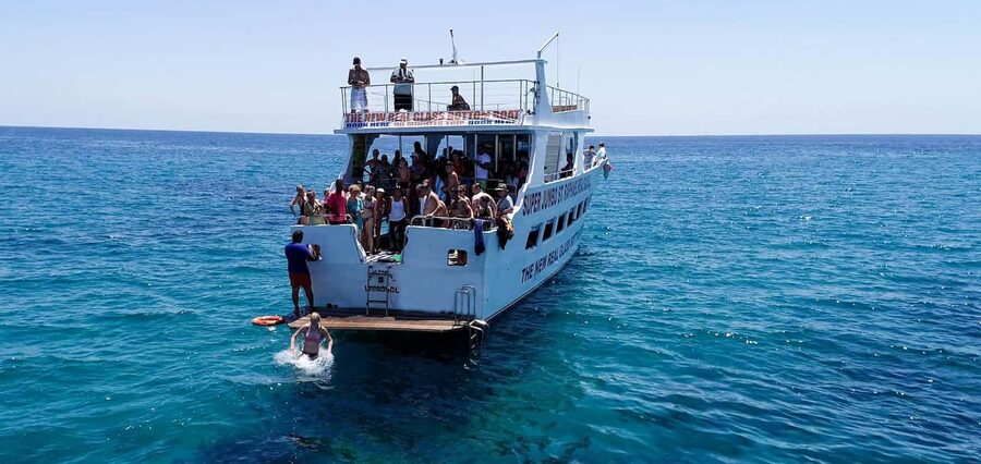FROM PAPHOS: 1.5 HRS Glass Bottom Boat Cruise with swimming - Sea sponges, reef life, and the quick marine lesson you did not expect