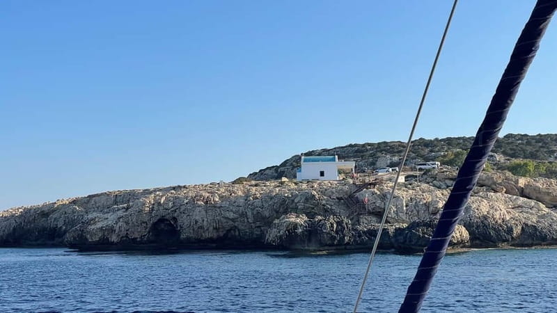From Protaras: Catamaran Cruise to Blue Lagoon - Mediterraneo III, Cape Greco route, and the kind of day you get