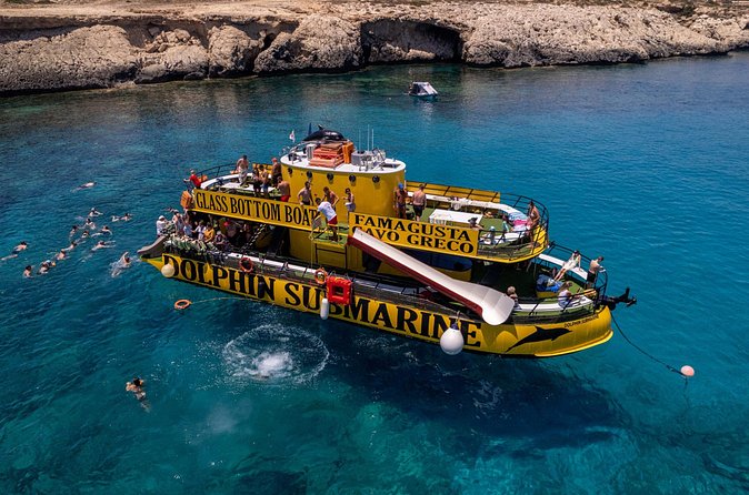 Glass Bottom Boat Dolphin Cruise to Blue Lagoon and Turtle Cove - Cape Greco and the sea caves: drama, views, and caution