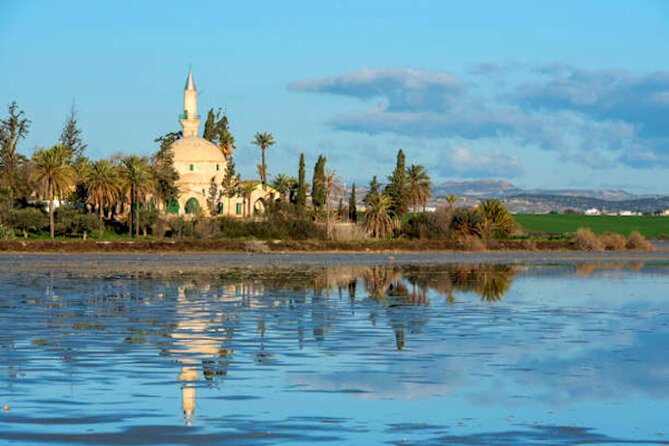 History, Nature & Art: A Day in Larnaca & Ayia Napa From Paphos - Stop 1: Larnaca Salt Lake and Hala Sultan Tekke lake views