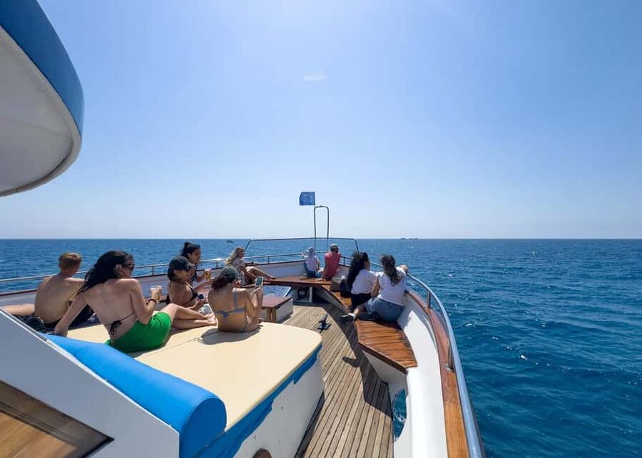 Larnaca: Relaxing Cruise with Fishing and BBQ Lunch - West coast sailing near the airport, with planes overhead for unusual photos