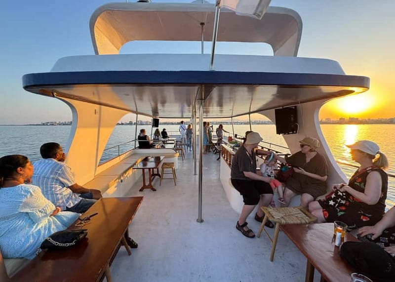 Larnaca: Sunset Cruise with a Glass of Wine - The 30-minute swim stop at Mackenzie: how to make it count