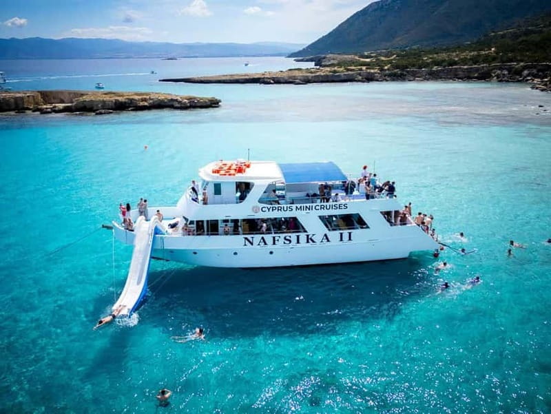 Latchi: Nafsika II Boat Cruise to the Blue Lagoon - Coastline cruising: Baths of Aphrodite and Manolis Bay, with real viewpoints