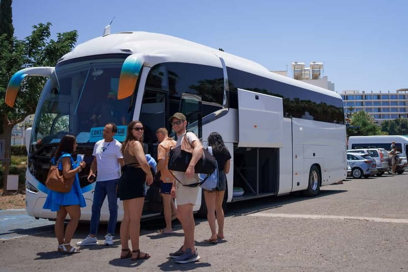 Paphos/Akamas: Blue Lagoon Bus & Boat Tour with Water Slide - Polis lunch and free time, a town break that prevents fatigue
