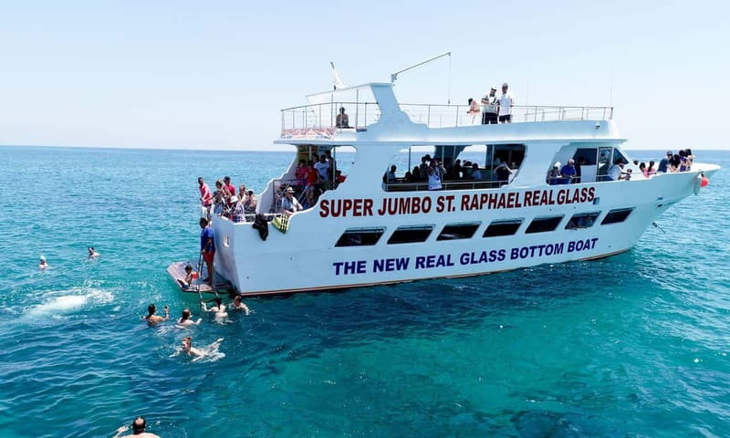 Paphos: Glass Bottom Boat Trip with Swimming or Snorkeling - Finding the Super Jumbo St. Raphael at Paphos Harbor