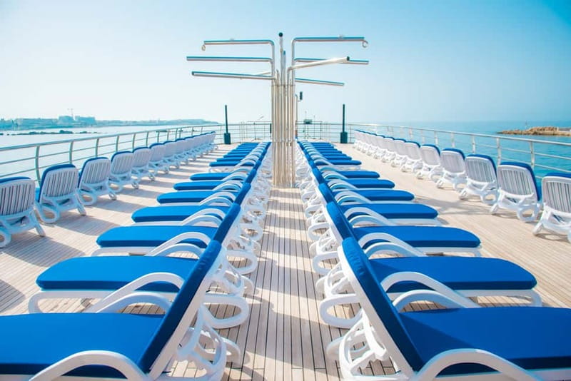Paphos: Ocean Vision Half-day Cruise with BBQ, Drinks, Slide - Boarding the Ocean Vision: space, sunbeds, and the aquarium idea