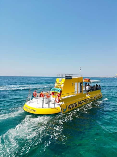 Paphos: Swim Cruise with Turtle Watching, Drinks & Aperol - From Paphos Harbour to the Vera K 1950 wreck, what the glass cabin gives you