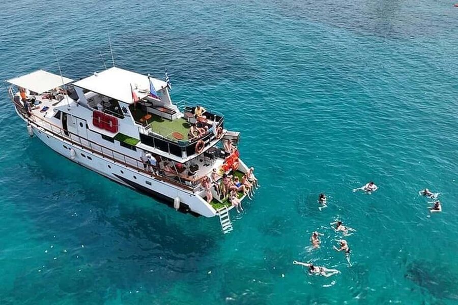 Protaras: Adults Presidents Cruise with Slide, BBQ & 1 Drink - Views from the deck, plus Wi-Fi and the adult-only atmosphere