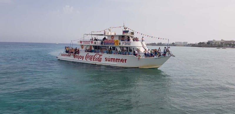 Protaras: Famagusta, Blue Lagoon and Turtle Cove Boat Trip - The route picture: Protaras, Paralimni Marina, and views toward Famagusta