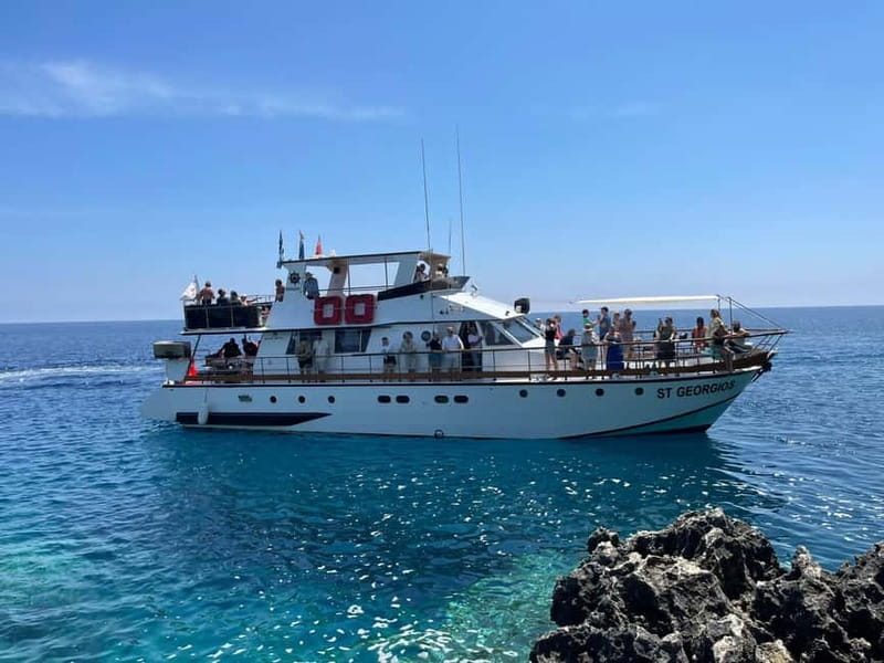 Protaras: Waterworld Turtle Cove Cruise with Swim Stops - From Protaras toward Famagusta, Varosha ghost town explained simply