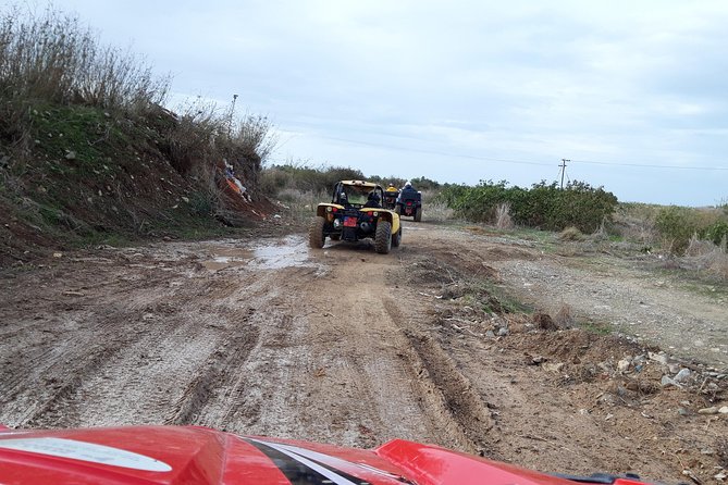 Self drive Buggy Safari at Aphrodite's Rock in Paphos - Off-road toward Mandria beach, plus farmland and airport-area tracks